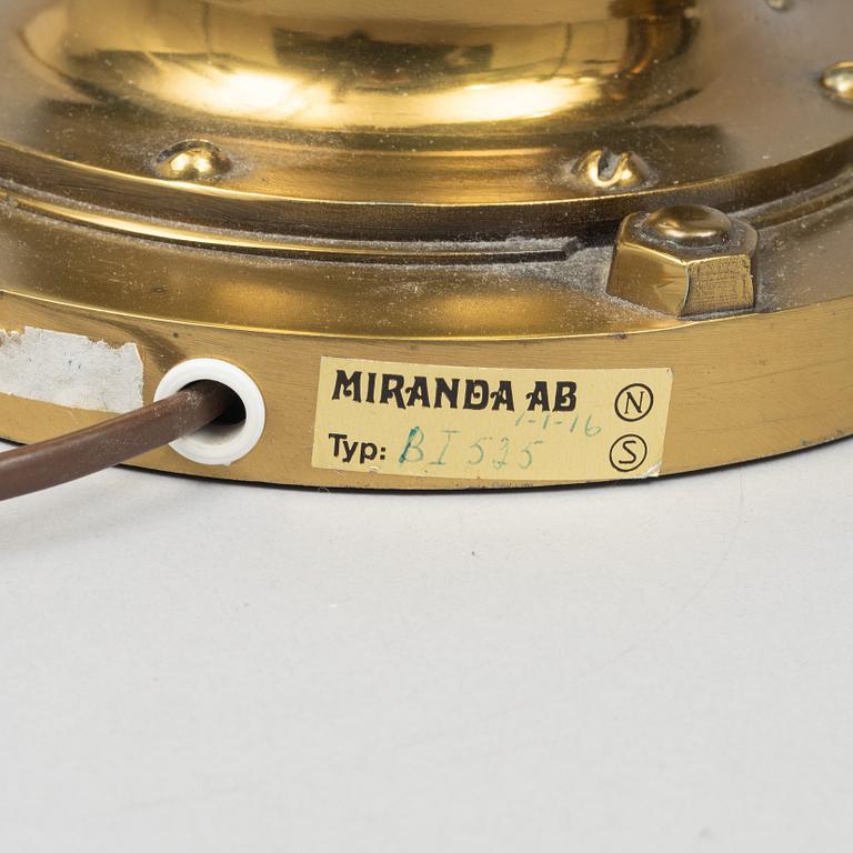 Bordslampor, ett par, Miranda AB, 1900-talets senare del.