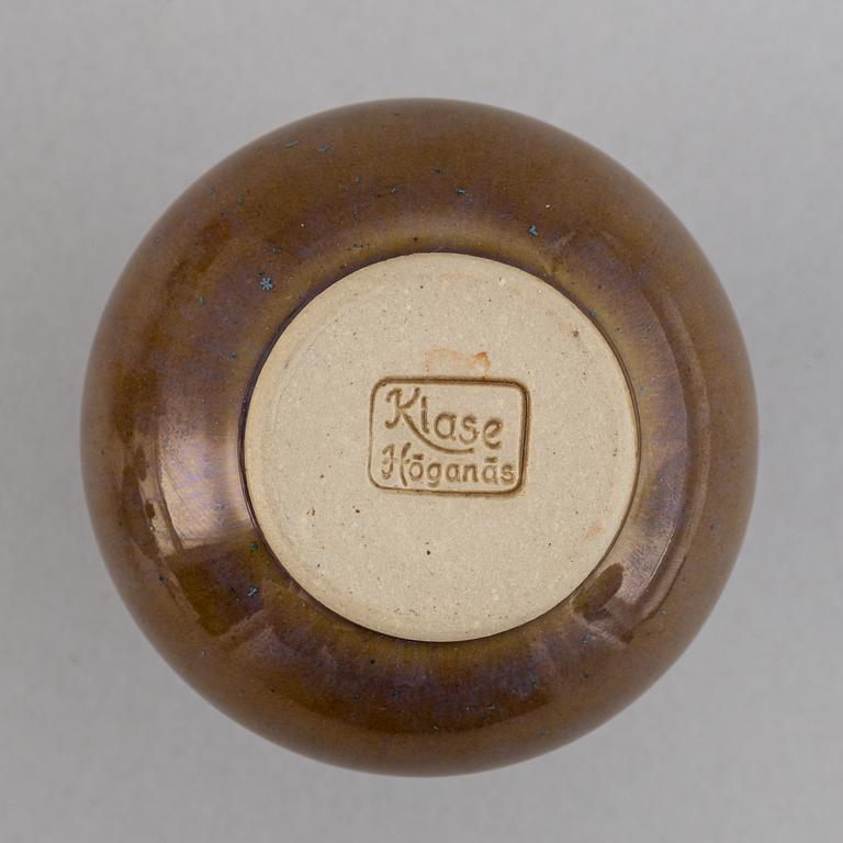 A set of seven stoneware vases, including Bertil Lundgren, Rörstrand, Klase Keramik, Gunnar Anderson and  Yngve Blixt.