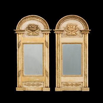 A Swedish late Empire gilded mirror.