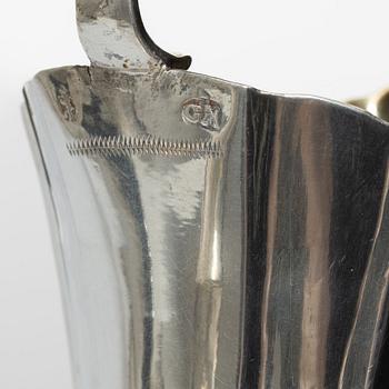 A Berlin silver pitcher, marks of Johann Gottlieb I. Matthes, 1740's.