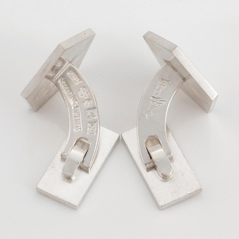 Wiwen Nilsson, a pair of sterling silver cuff-links, Lund, Sweden 1953.