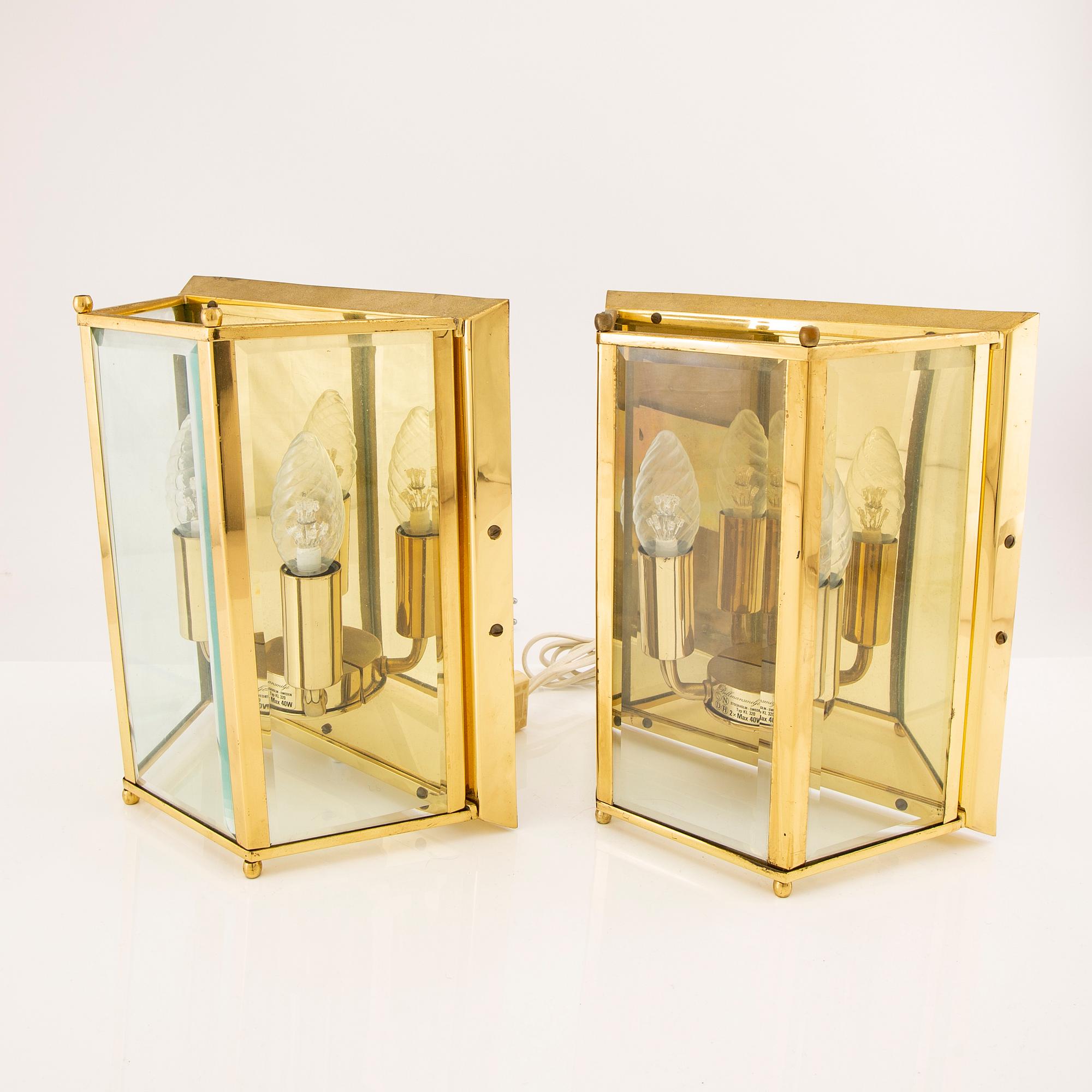 Wall lamps, a pair, Bellman environment, end of the 20th century.