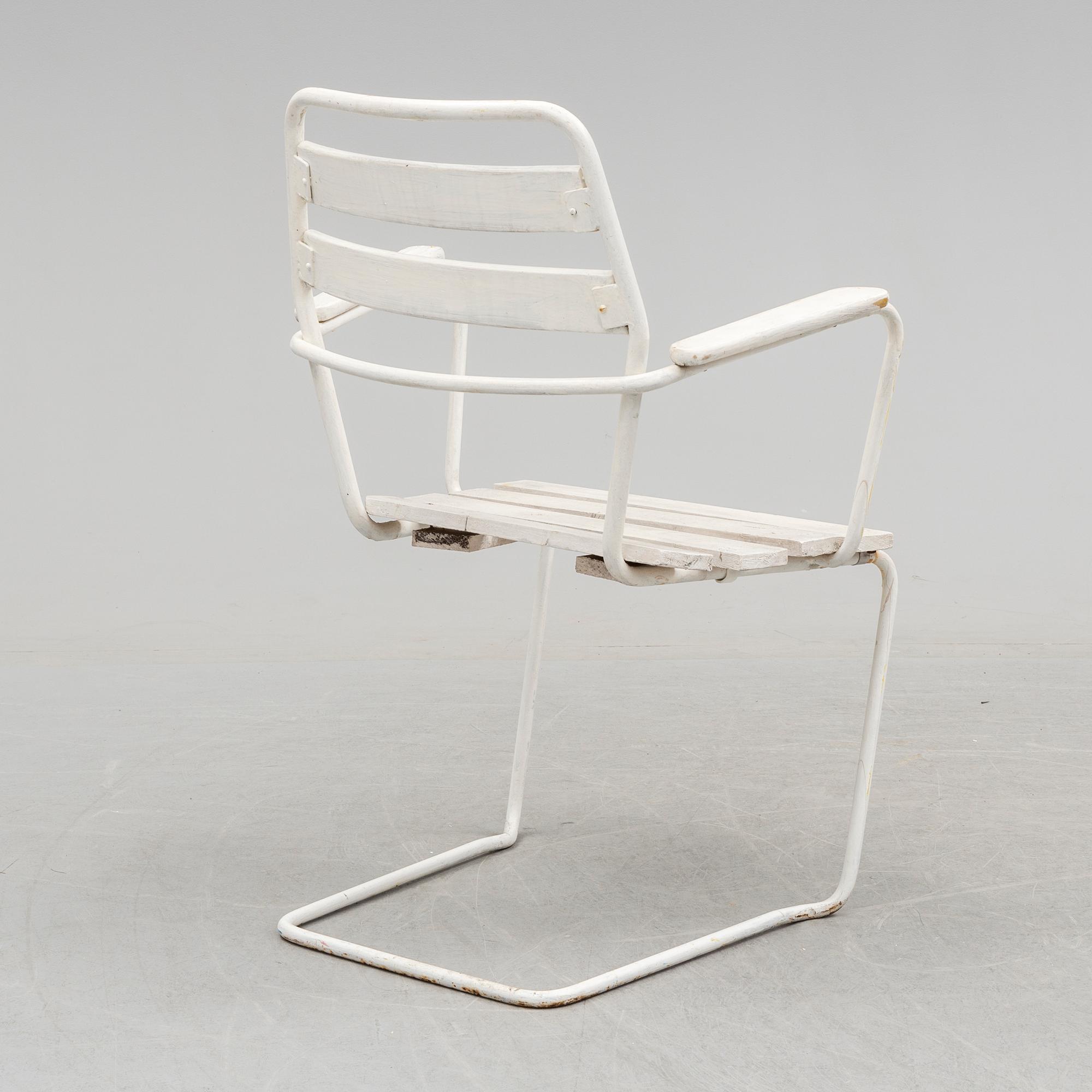 6 GARDEN CHAIRS, mid 20th century.