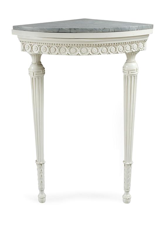 A late Gustavian corner console table.