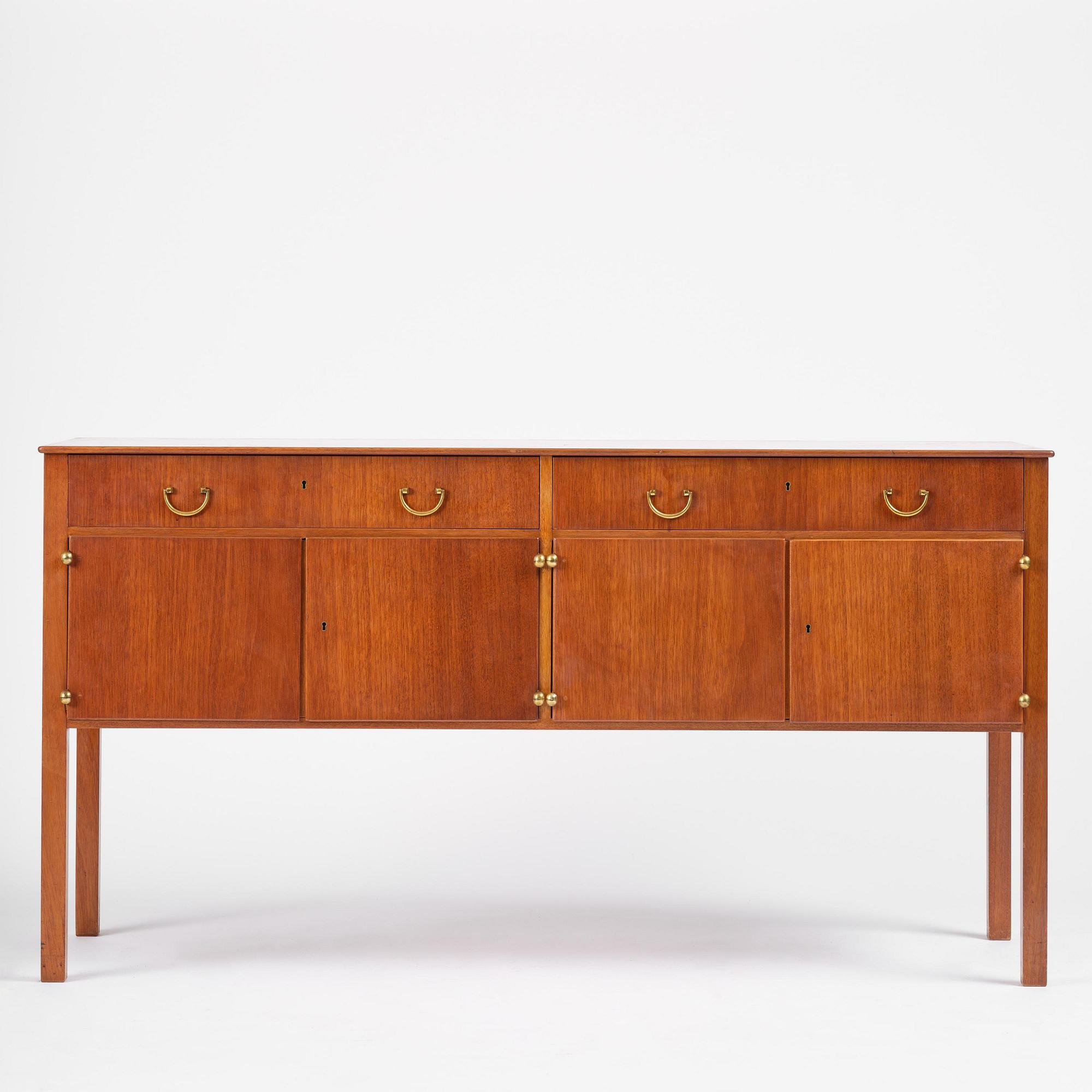 Josef Frank, a mahogany veneered sideboard, Firma Svenskt Tenn, Sweden, mid 20th century.