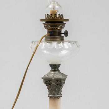 Two similar table lamps, around 1900.