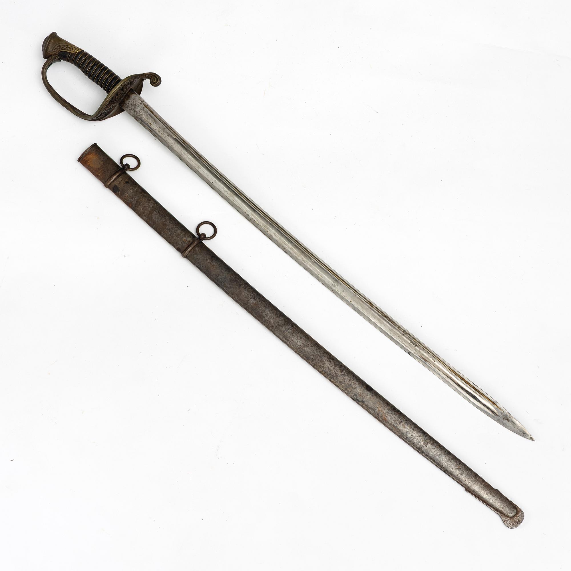 Saber, French, 19th century, with scabbard.