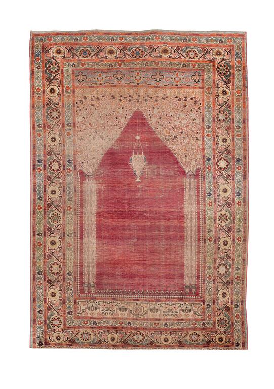 A rug, antique silk Tabriz, probably, ca 171 x 118,5 cm.