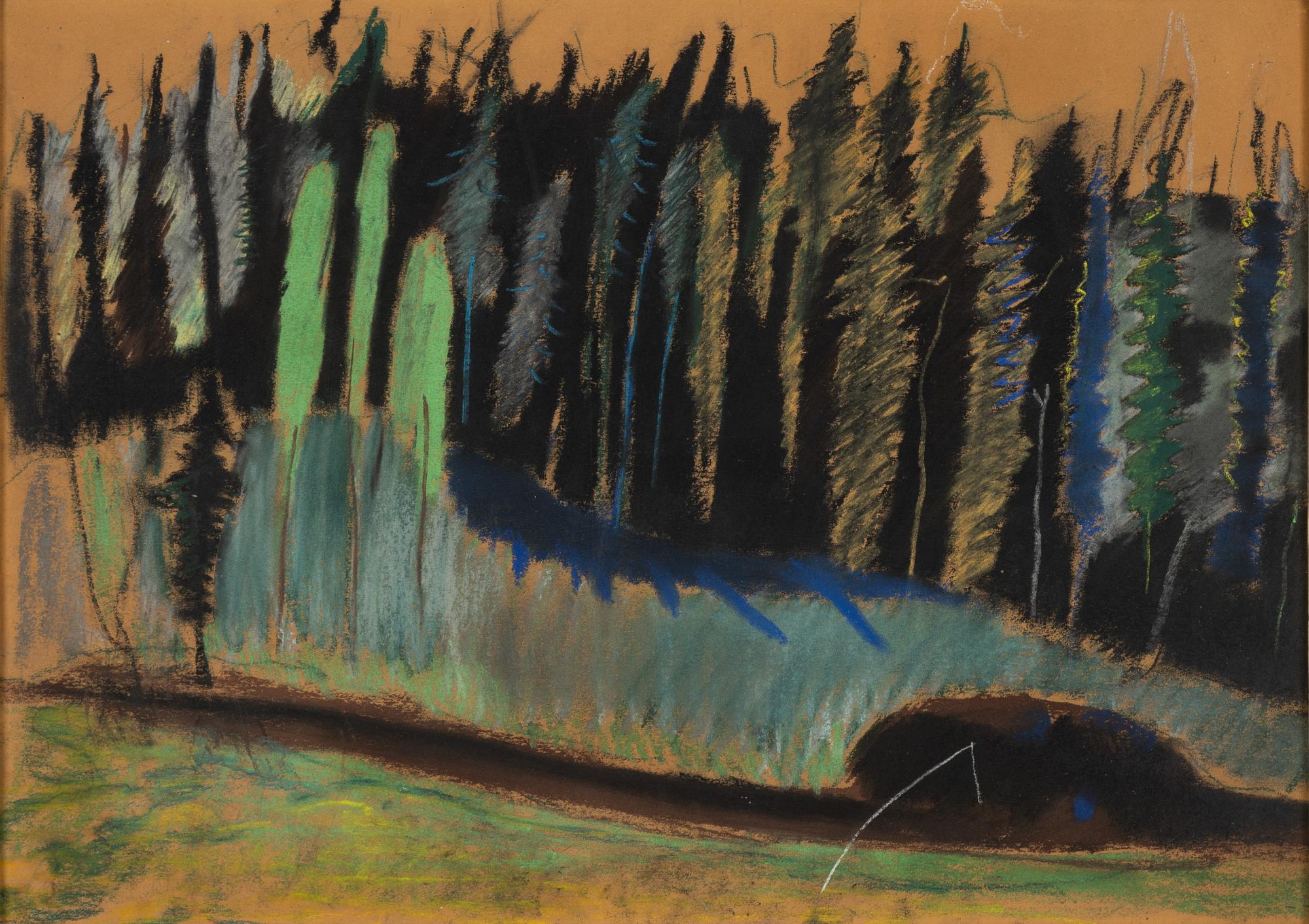 Lage Lindell, pastel, signed LL.