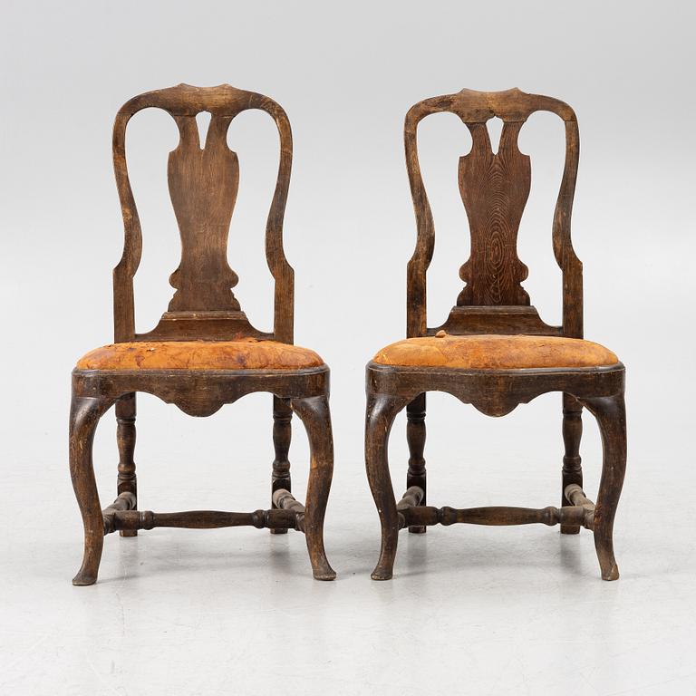 A pair of late 18th century Rococo chairs.
