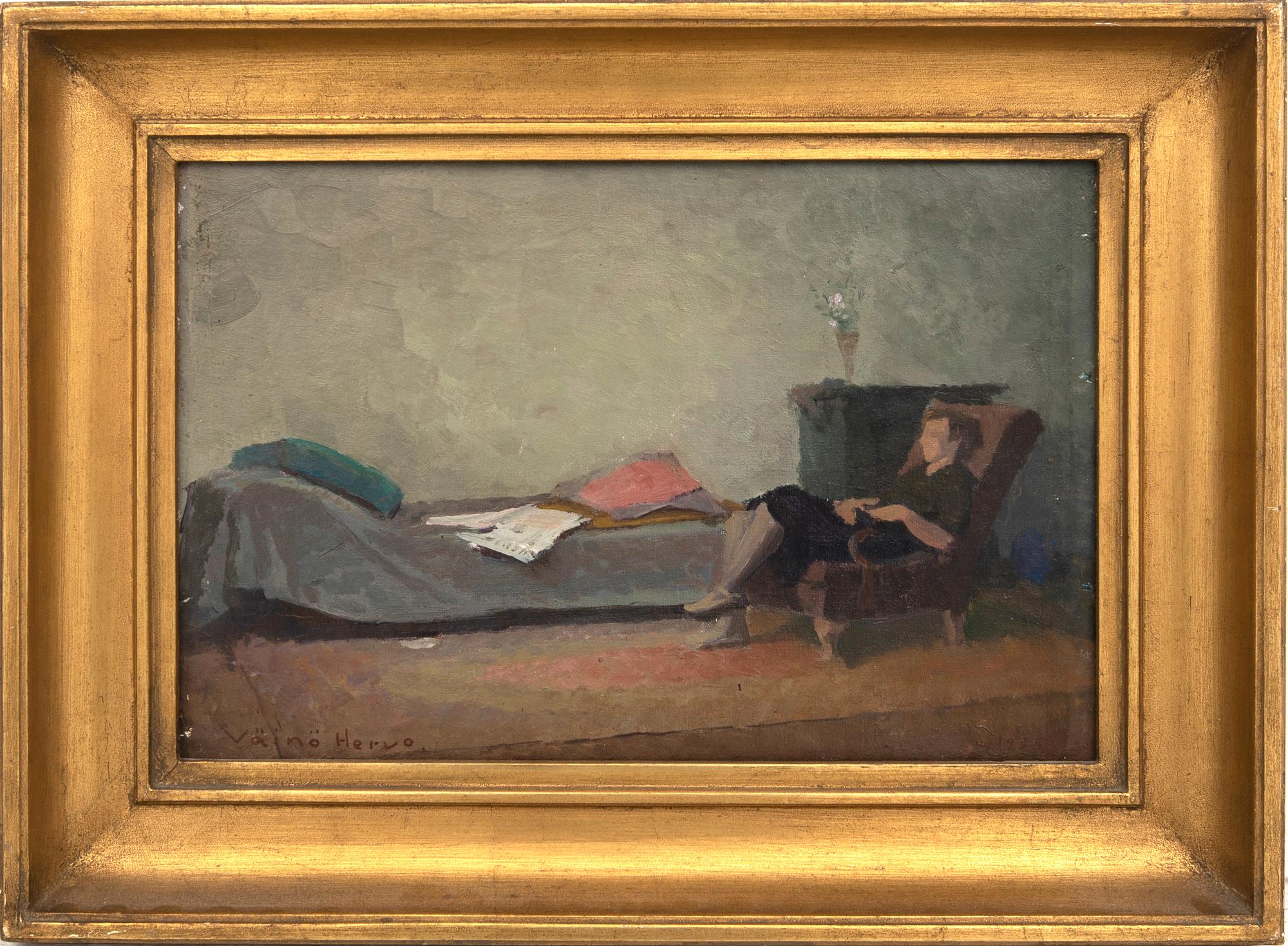 Väinö Hervo,  olja på duk signerad.