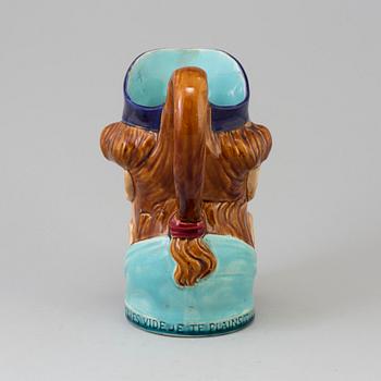 A MAJOLICA JUG, Sarreguemines, France, ca 1900.