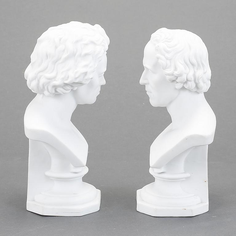 BYSTER, 2 st, parian, 1900-tal.