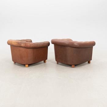 Club armchairs, 1 pair, 1960s/70s.