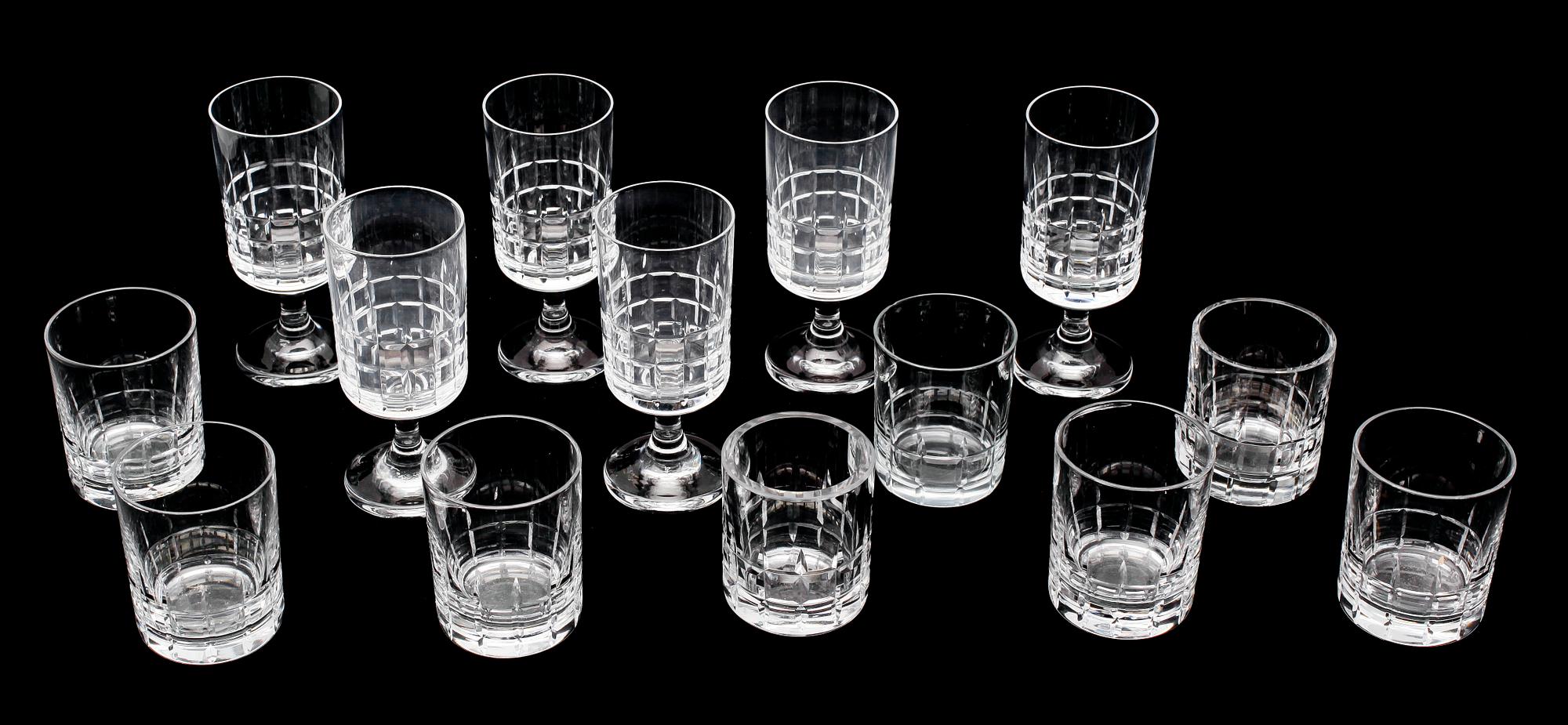 SERVISGLAS, 14 st, "City", Vicke Lindstrand, Kosta.