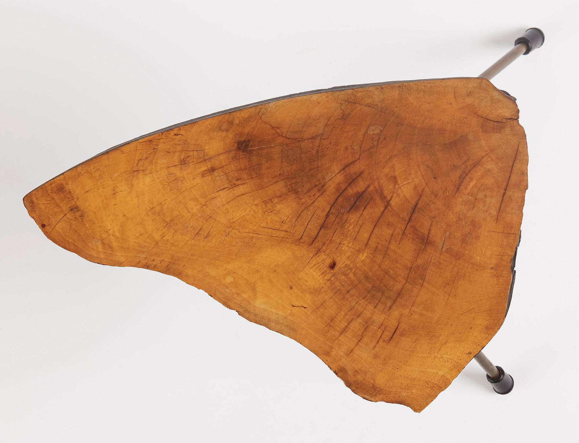 Carl II Auböck, a tree trunk table, the Carl Auböck Workshops, Vienna, Austria, probably 1950s.