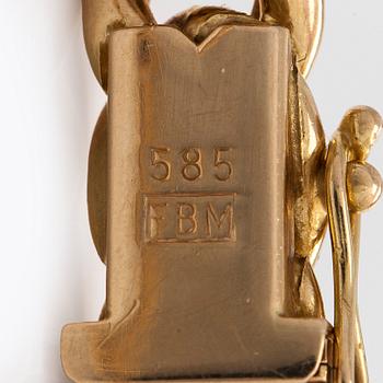 Collier, 14K guld, pansarlänk, med diamanter, Westerback, Helsingfors 1998.