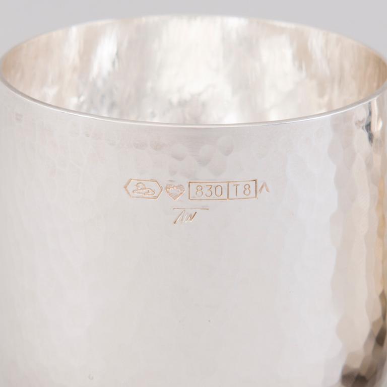TAPIO WIRKKALA, bägare, 8 st, silver, Kultakeskus, Tavastehus 1996 och 2008.