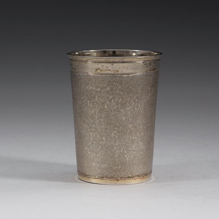 A German 17th century silver-gilt beaker, marks of Johann Betz, Augsburg.