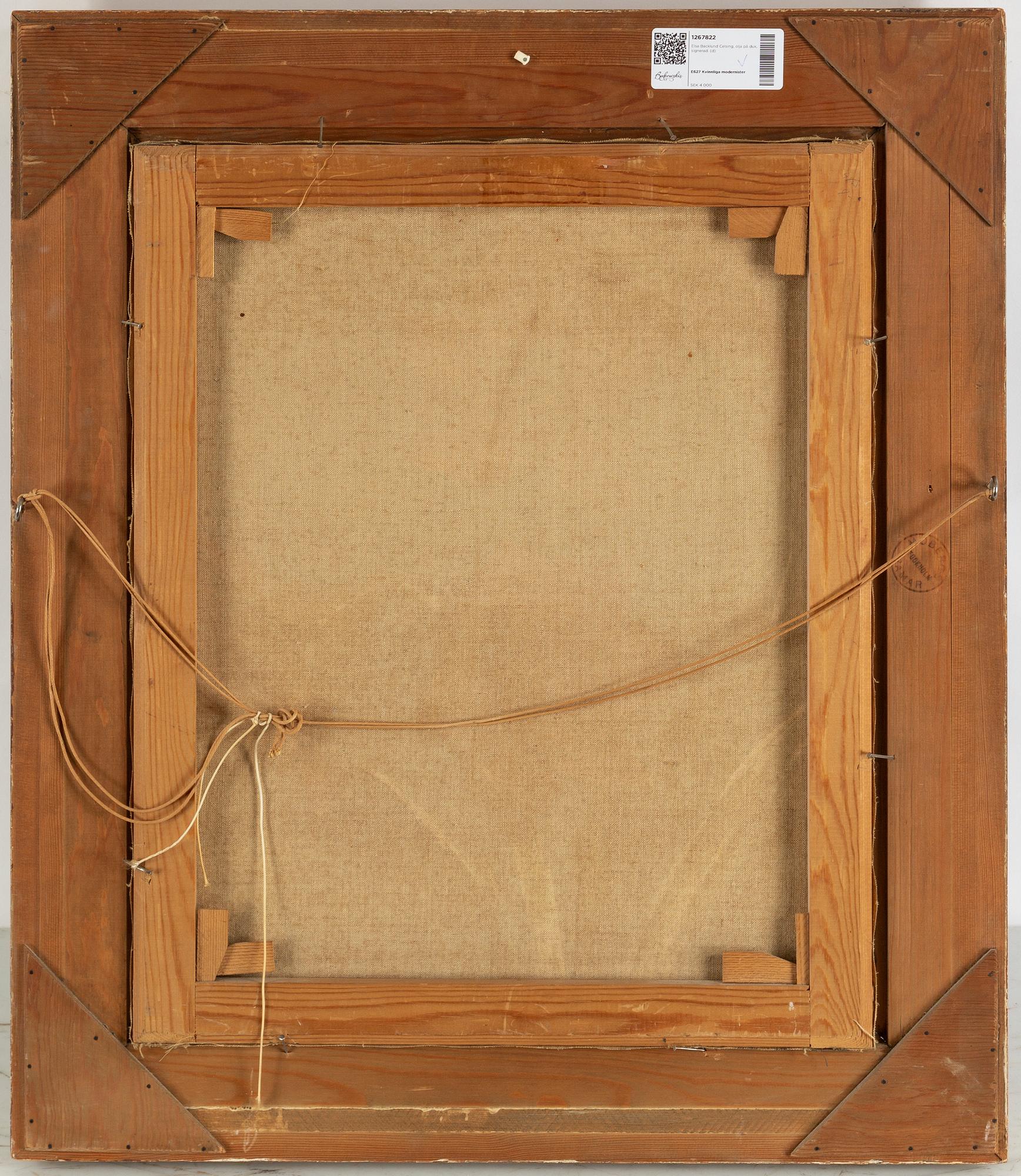 Elsa Backlund Celsing, olja på duk, signerad.