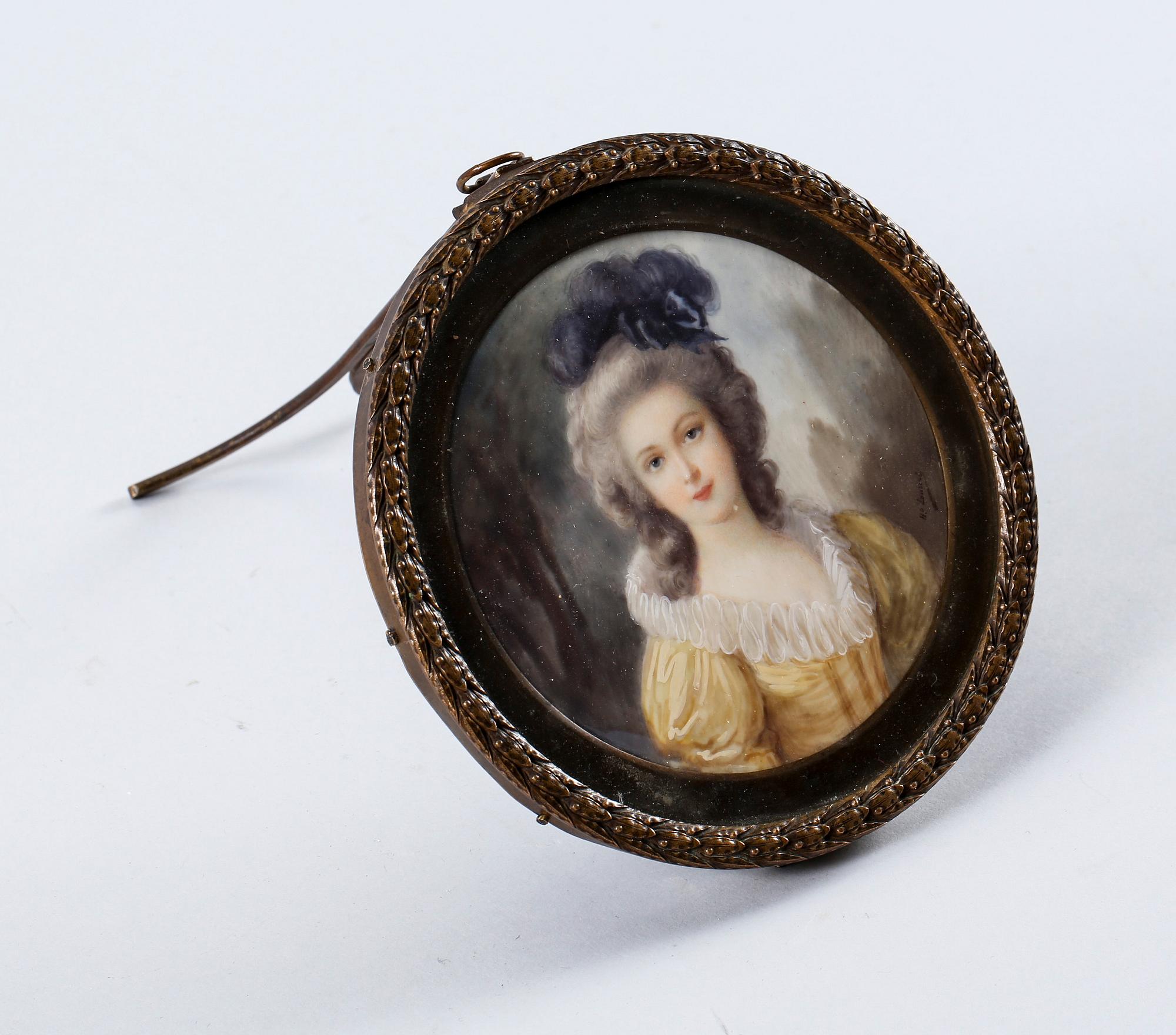 MINIATYR, akvarell, signerad HP Laurent, 1800-tal.