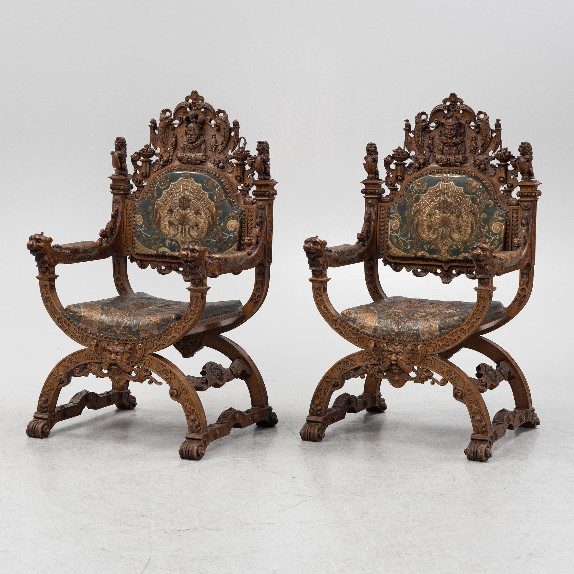 A pair of chairs, late 19th Century.