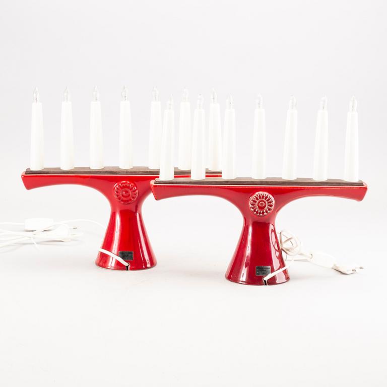 ADVENTSSLJUSSTAKAR, ett par,  design C.A Breger för Luma.