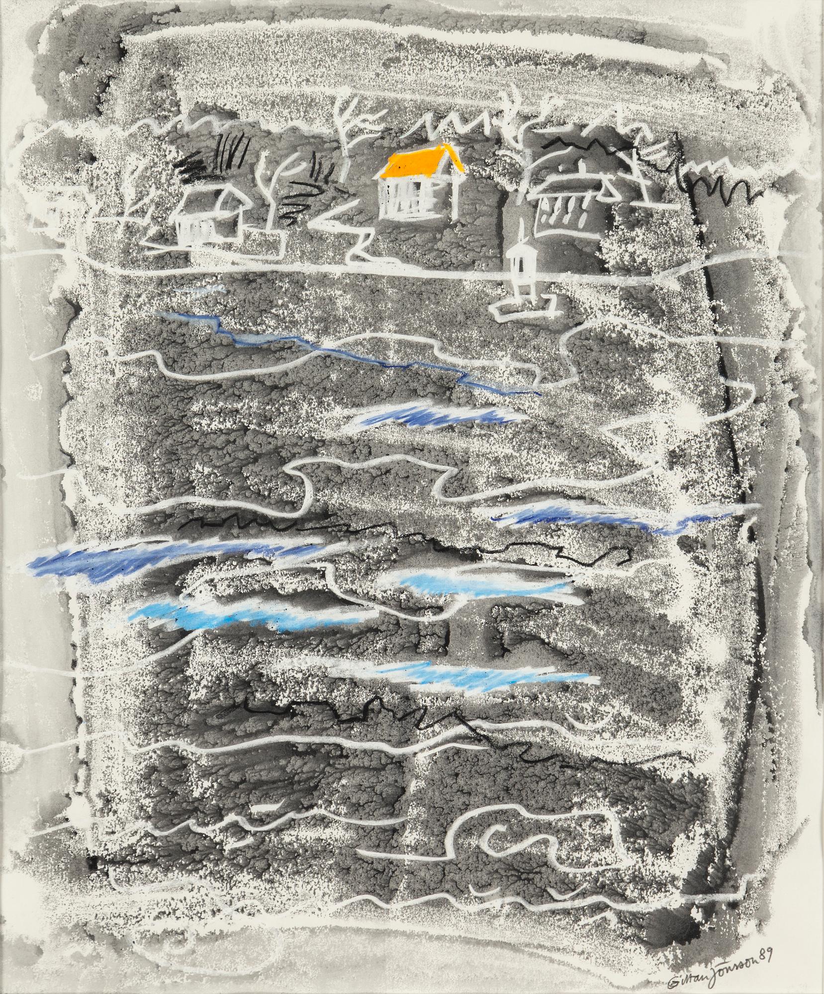 GITTAN JÖNSSON, blandteknik, signerad och daterad -89.