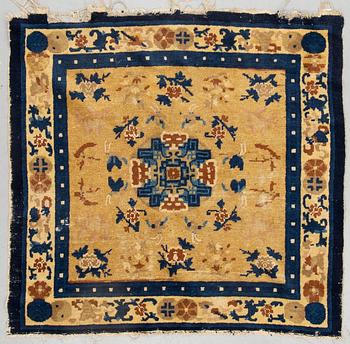 A MEDITATION RUG, semi-antique Ningxia, China, ca 130 x 126 cm.