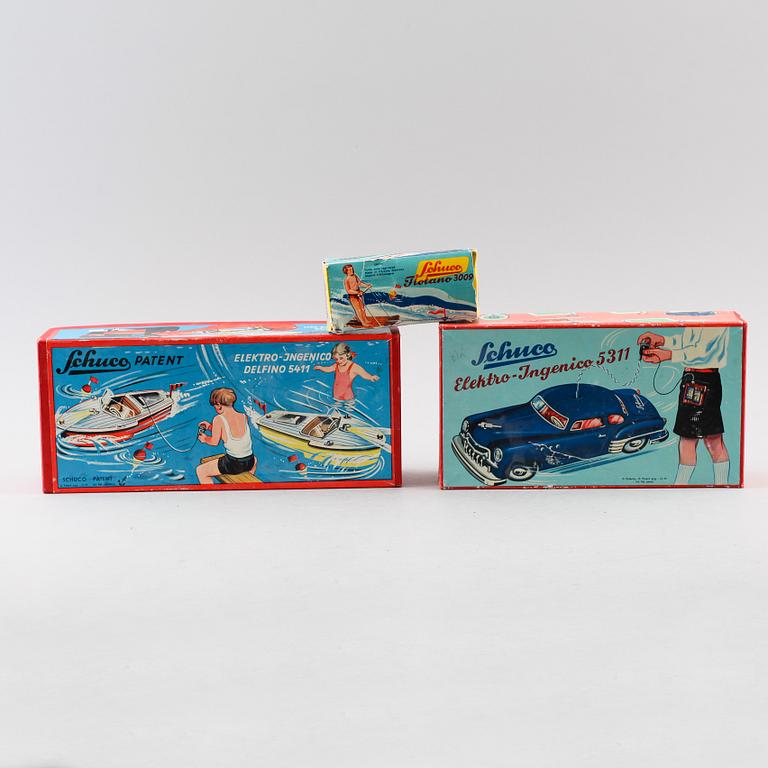 LEKSAKER, 3 st, Schuco, 1900-talets mitt.