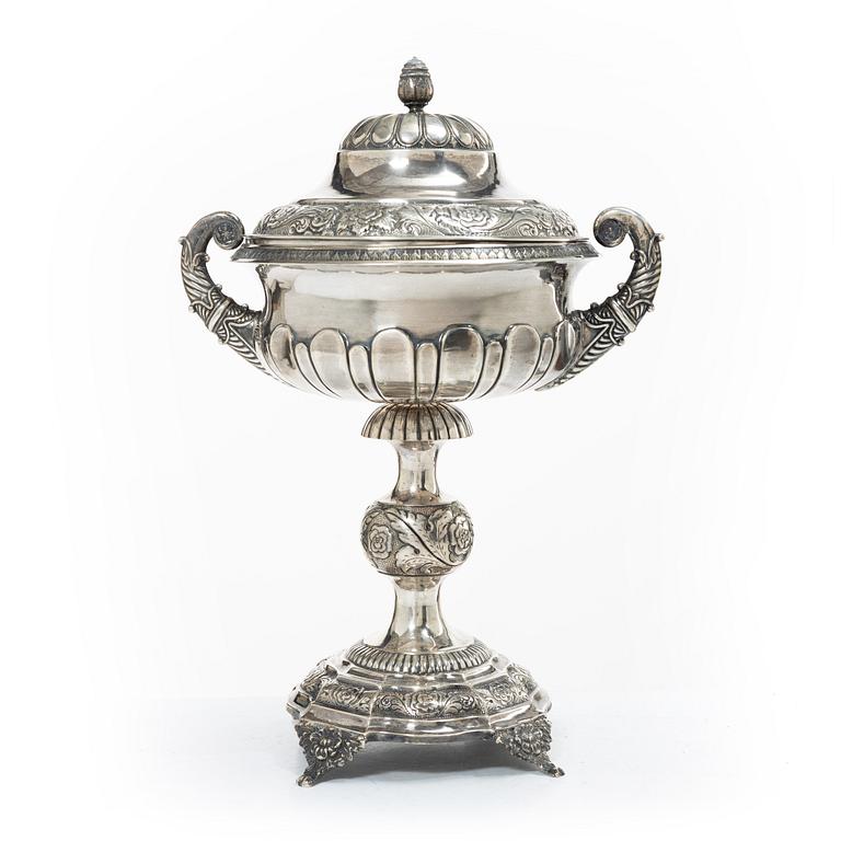 A Swedish silver Empire sugar bowl, mark of Johan Wilhelm Ohlsson, Lidköping (1837–1847).