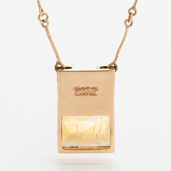 Björn Weckström, Halsband "Luxa", 14K guld och citrin. Lapponia 1988.