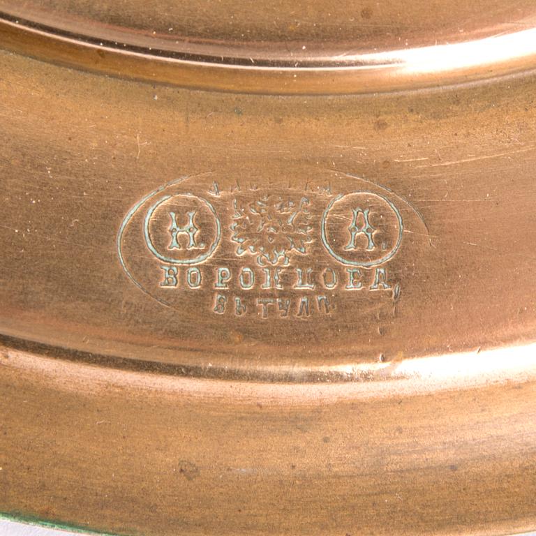 A bass samovar factory Vorontsov, Tula, Russia turn of the century 1800/1900.