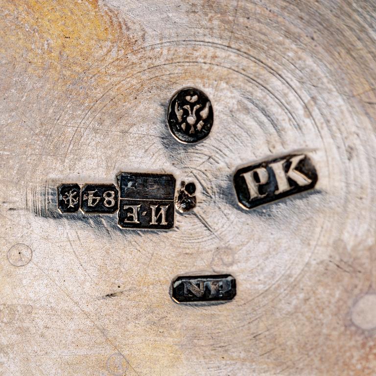 Stop barockstil silver St Petersburg oidentifierade stämplar sent 1800-tal.