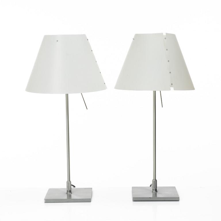 Paolo Rizzatto, a pair of 'Costanza' table lamps, Luceplan, Italy.