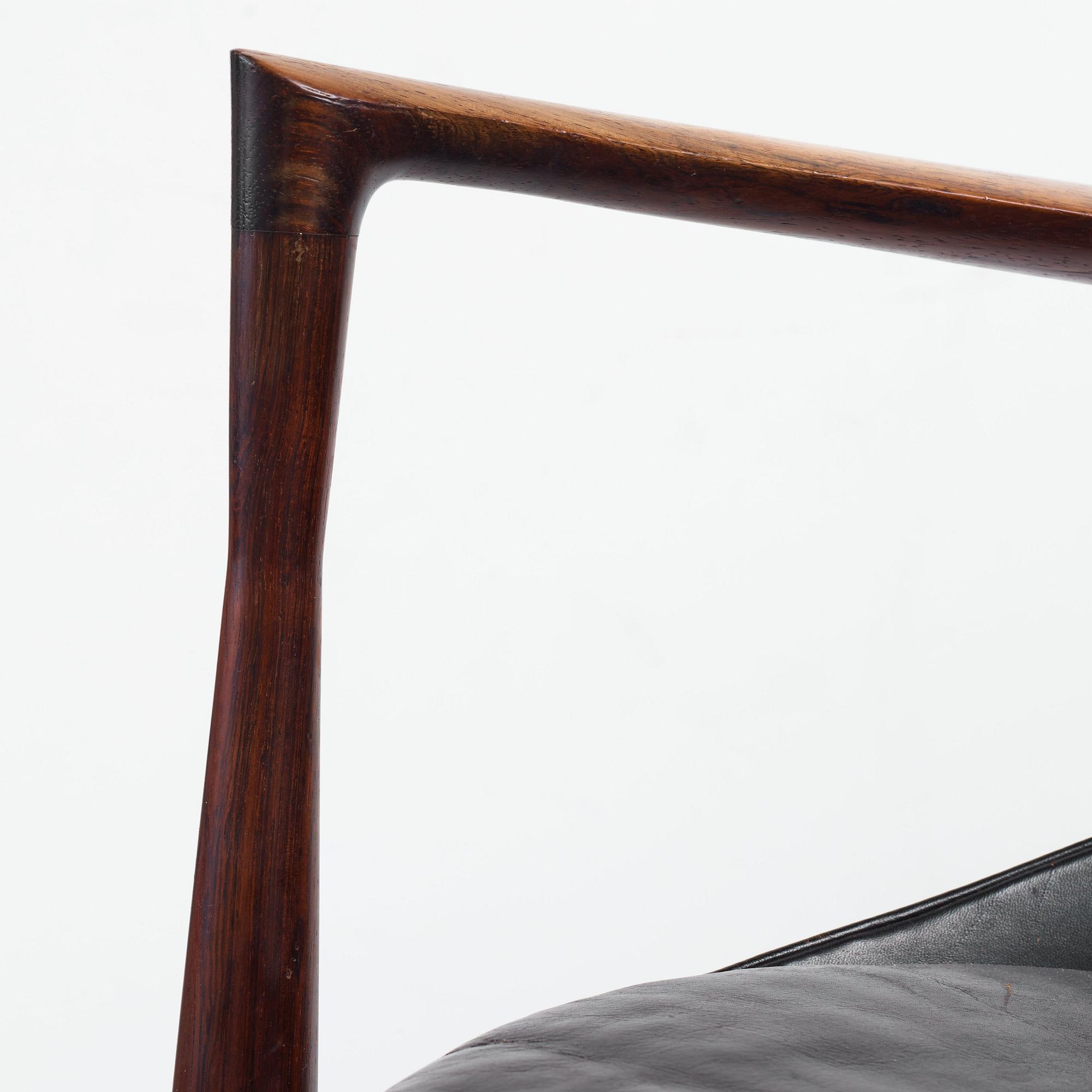 Ib Kofod-Larsen, a palisander "Elisabeth", easy chair, model "U 65", Christensen & Larsen, Copenhagen, Denmark, 1950-60's.