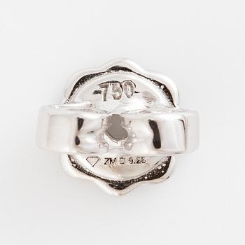 Earrings 18K white gold set with brilliant-cut diamonds, accompanied by GIA dossier.