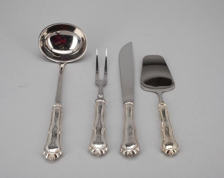 OTTIMIA, 4 kpl, hopeaa ja ruostumatonta terästä. Suomalaiset leimat 1990-luku. Paino yht. 421 g.