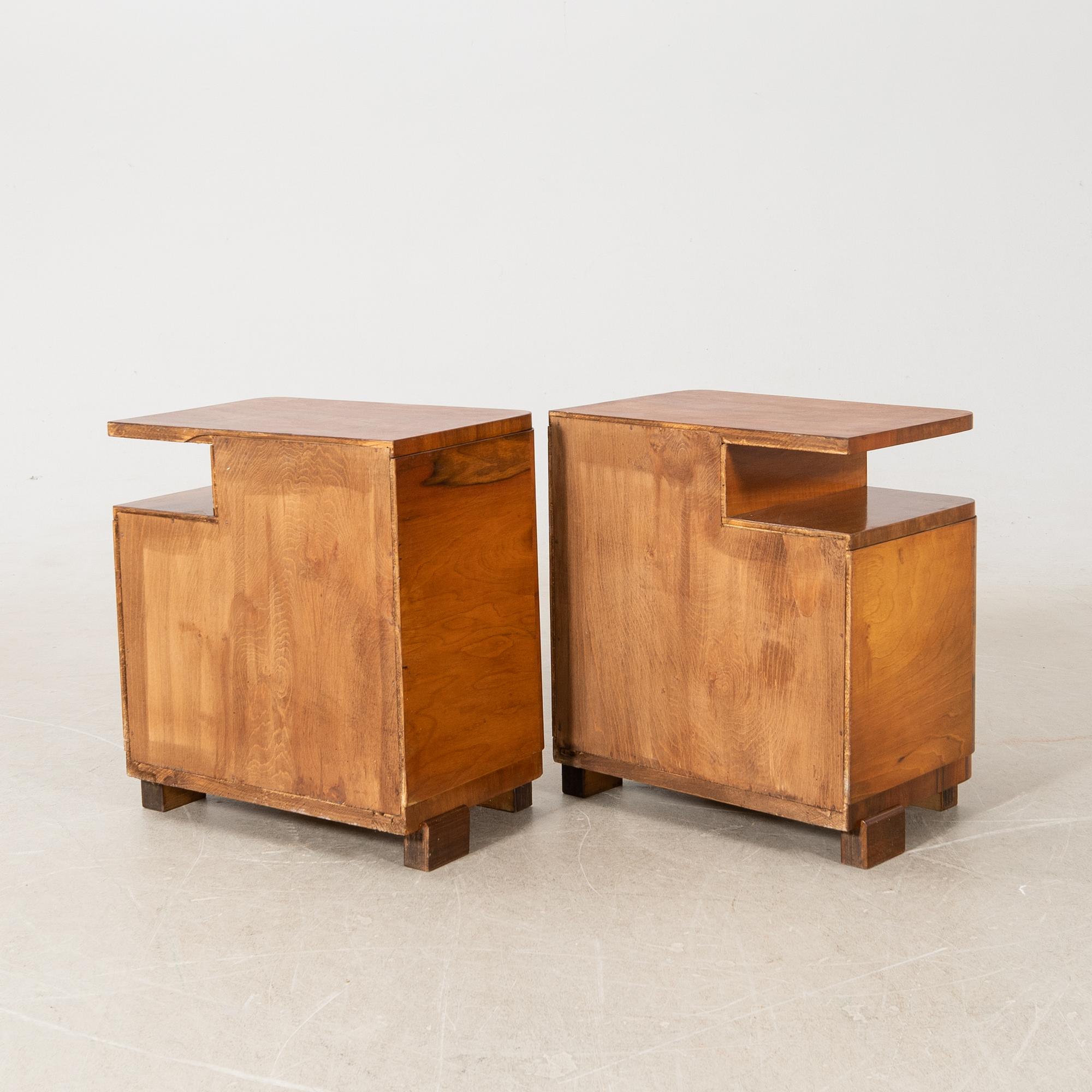 Nightstands, a pair, Art Deco, first half of the 20th century.