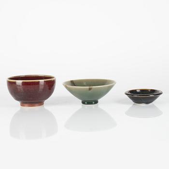 Tomas Anagrius, one dish and three bowls,  second half of the 20th century.