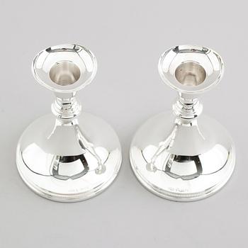 LJUSSTAKAR, 1 par, silver, MGAB, Uppsala 1956.