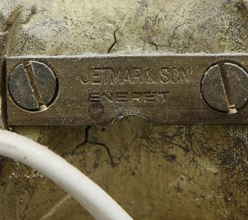 VÄGGLAMPETTER, 1 par, mässing, gustaviansk stil, Jetmar & Sön, Eneret, 1900-talets andra hälft.