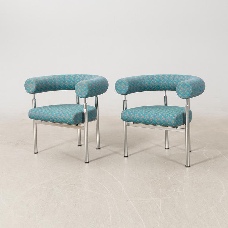 Johannes Foersom & Peter Hiort-Lorentzen, a pair of "Cobra" armchairs, Erik Jørgensen Furniture Factory, Denmark 1990s.