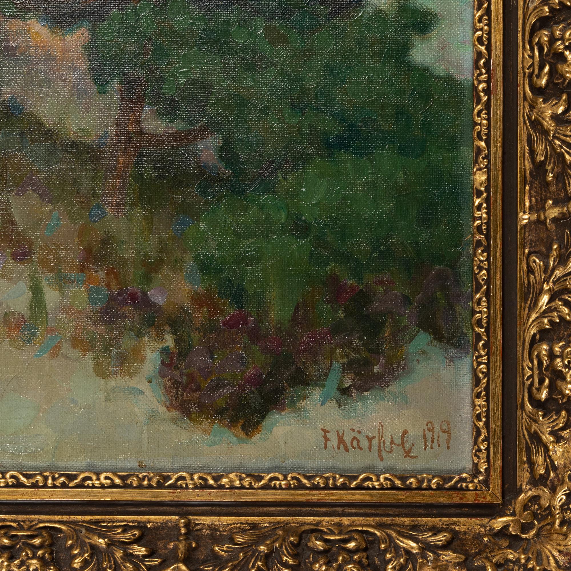 Fritz Kärfve, olja på duk, signerad och daterad 1919.