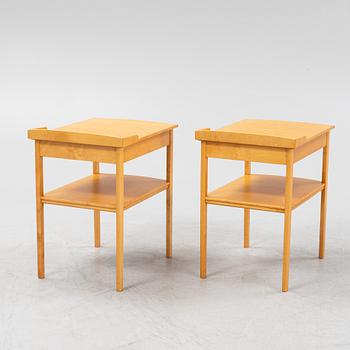 Carl Malmsten, a pair of birch bedside tables, model 'Birgitta'.