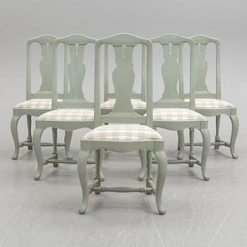 Six late 20th century Rococo style chairs.