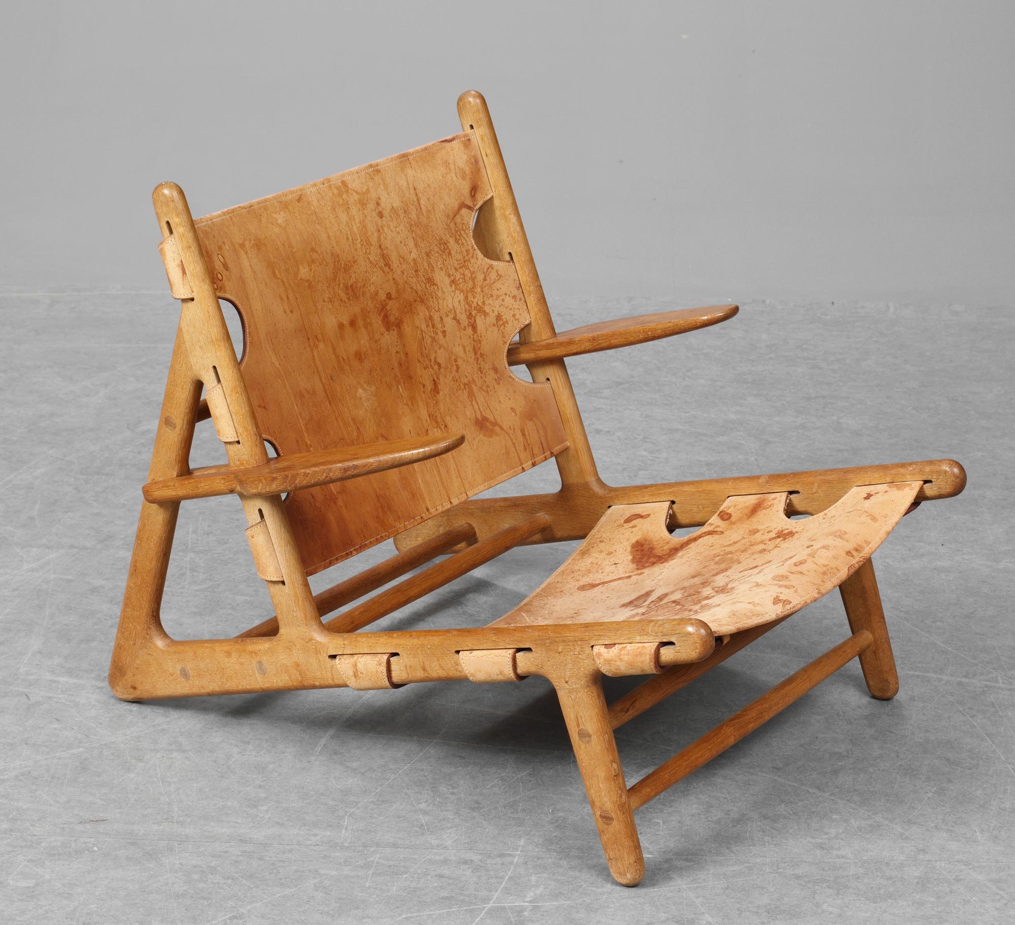 A Borge Mogensen Hunting Chair by Erhard Ramussen Copenhagen 1950 60 s. Bukowskis