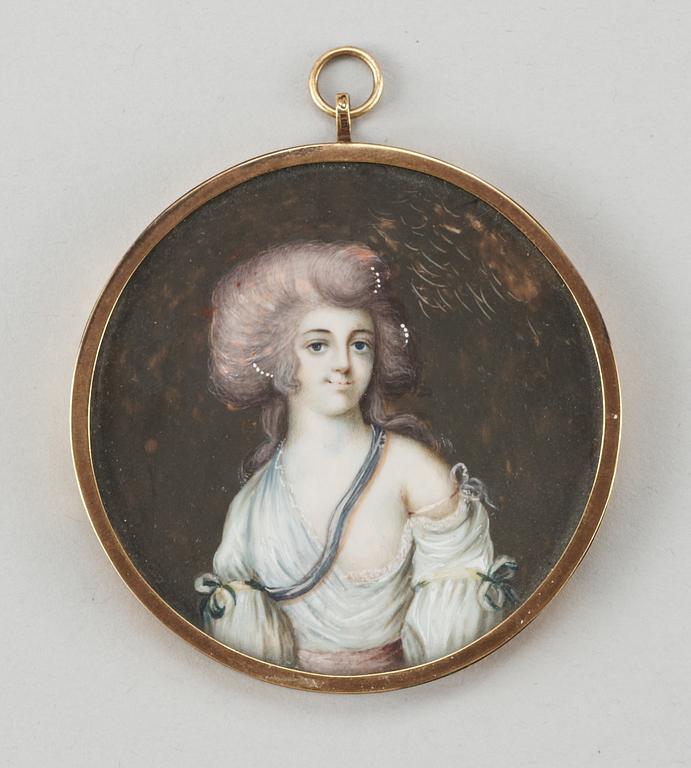 A miniature portrait of a lady from early 19th century.