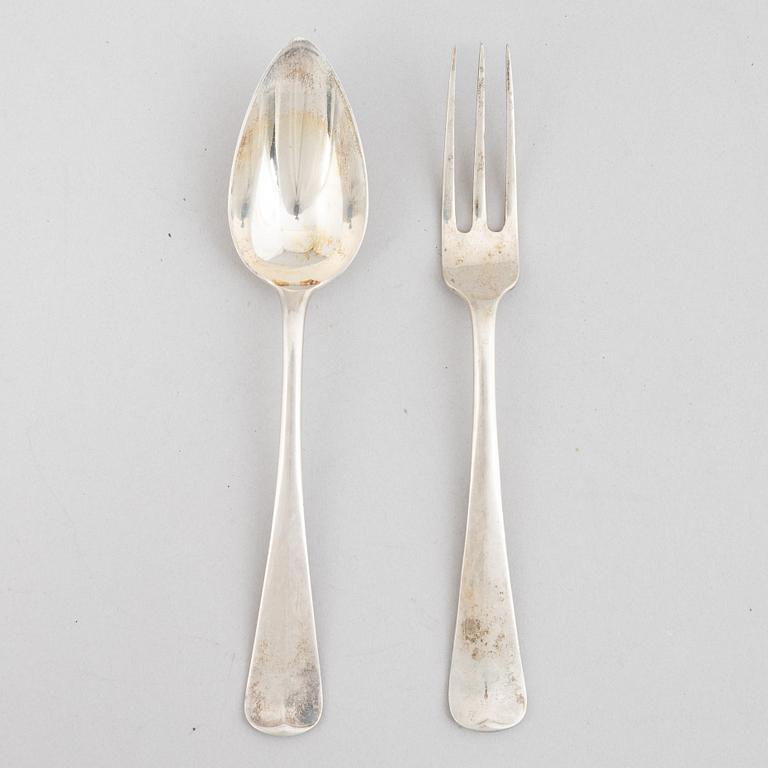 A Dutch Silver Cutlery Set, mark of J.M. van Kempen & Zn., Voorschoten 1907, (24 pieces).