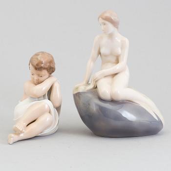 Two Royal Copenhagen porcelain figurines, Denmark, 1960/70s.